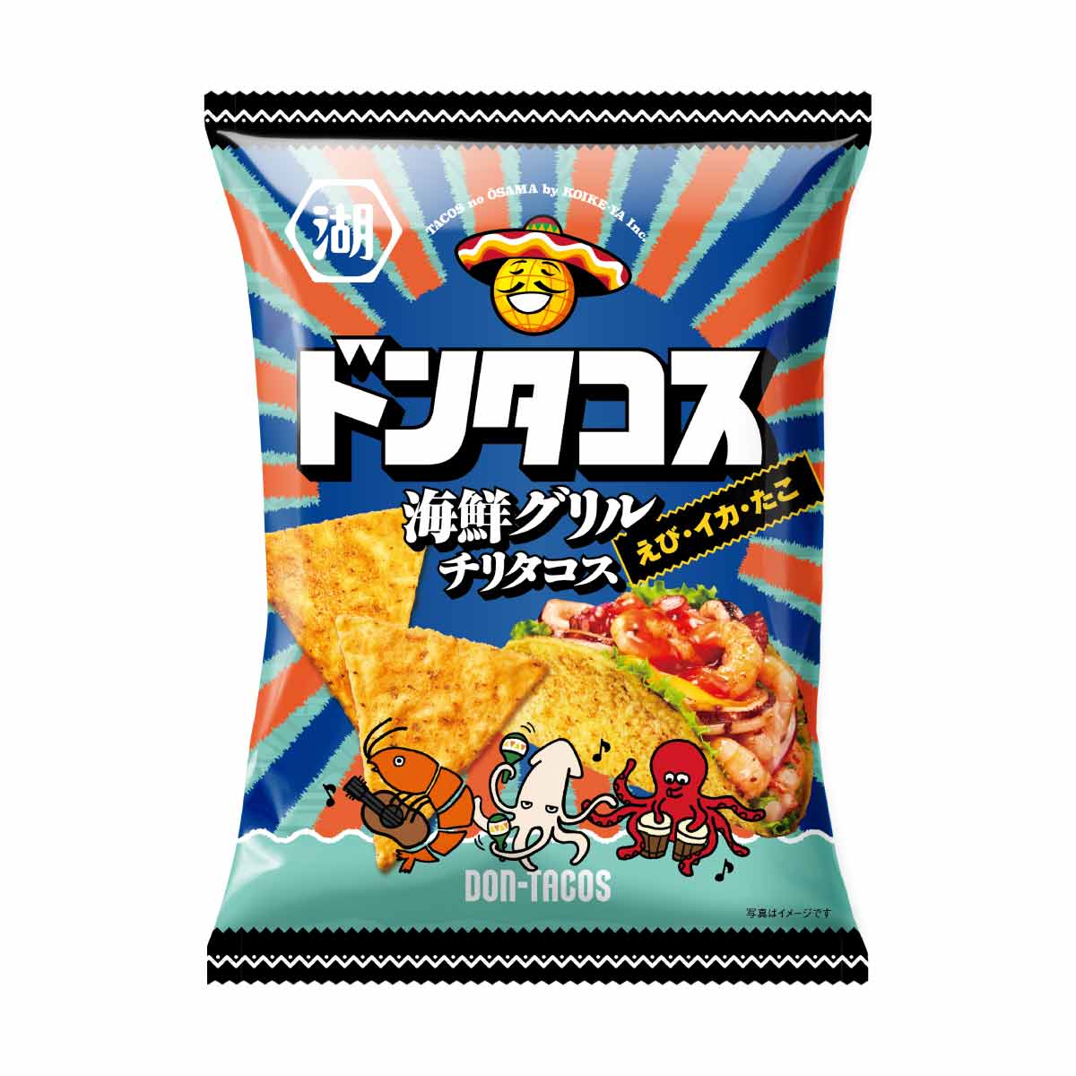 Koikeya Don Tacos Grilled Seafood & Chili Tacos 57g