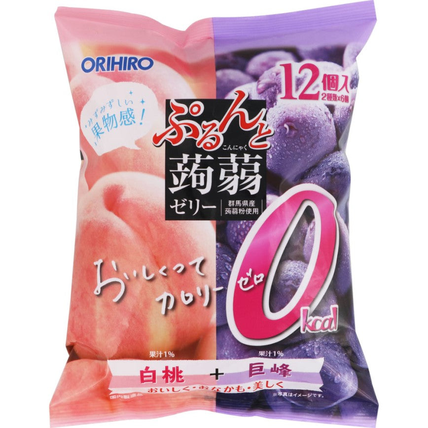Orihiro Purunto 0 KCAL Konjac white peach & Kyoto grape 18g*12