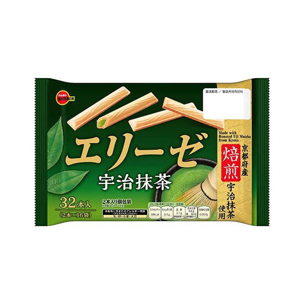 Bourbon Matcha Cream Wafers 32 Pieces