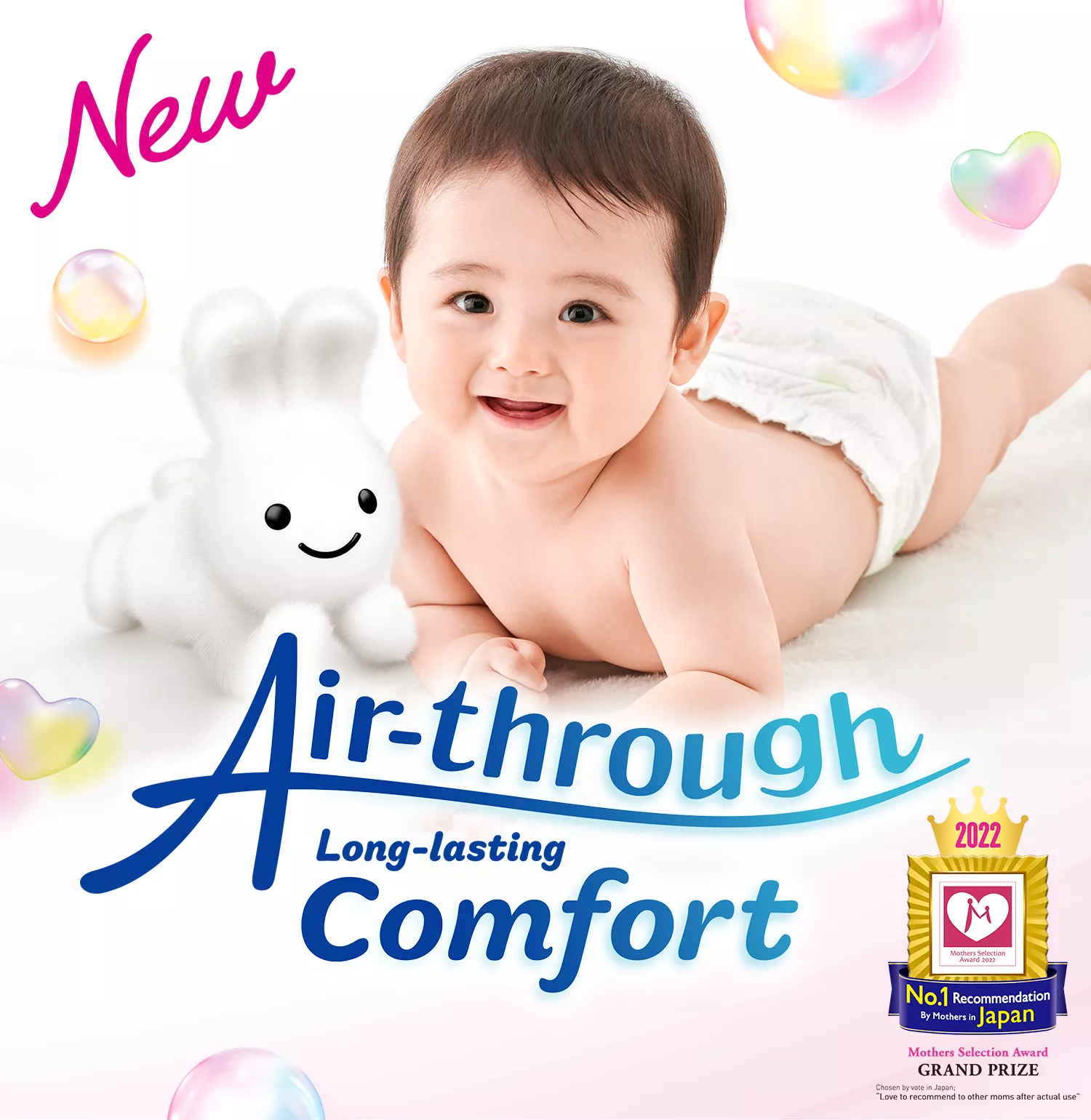 Kao Merries Baby Diapers Size M 6-11kg 54Pcs Value Pack