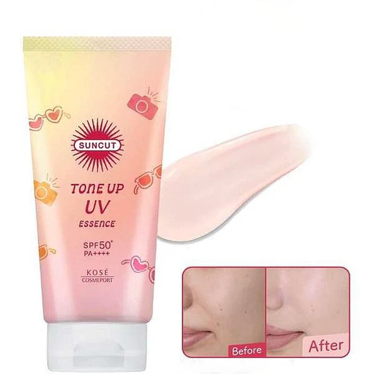 KOSE Suncut R Tone Up UV Essence Rose Pink 80g