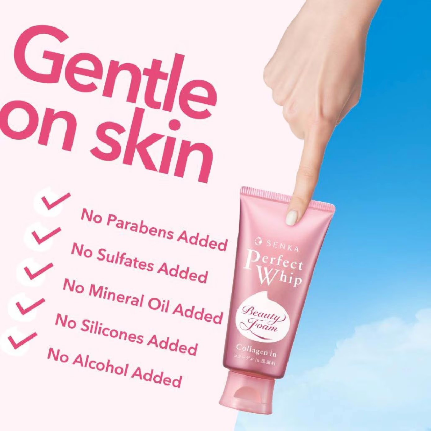 Shiseido Senka Perfect Whip beauty foam Facial cleanser Collagen 120g