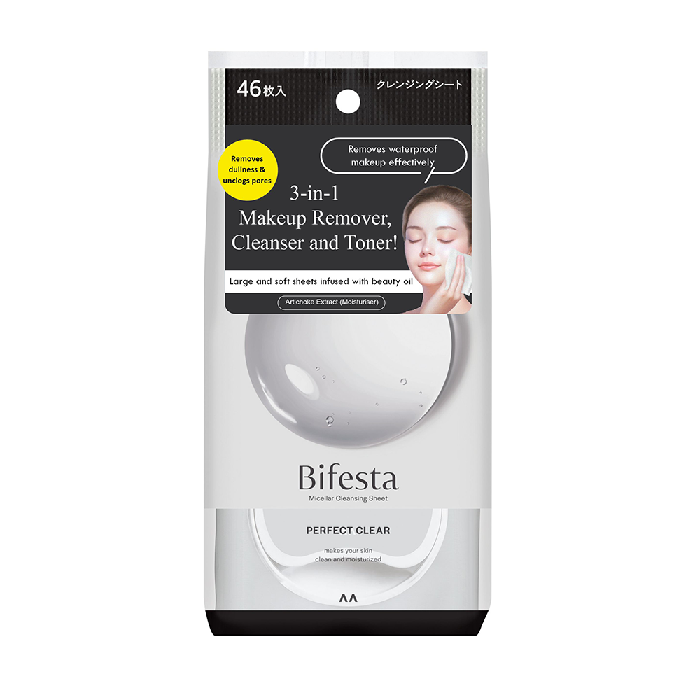 Mandom Bifesta Makeup Removal Cleaning Sheet Perfect Clear Type 46 pcs