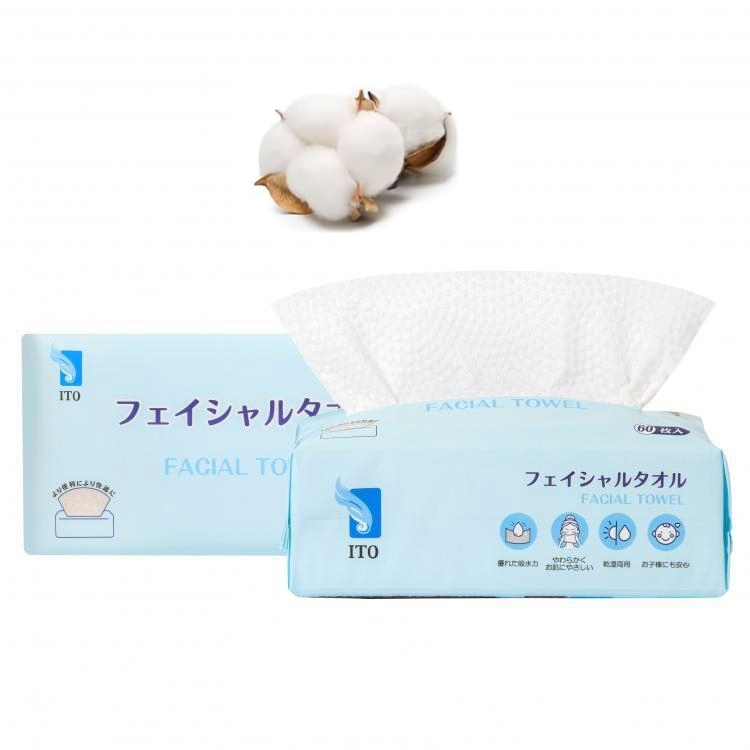 Ito Thick Cotton Facial Towels 60 sheets