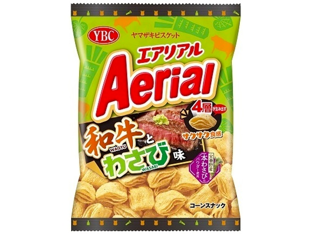 YBC Aerial Corn Chips Wagyu and Wasabi Flavor 65g