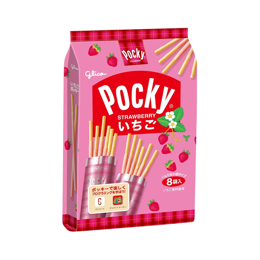 Glico Pocky Biscuit Sticks Strawberry Chocolate 8bags