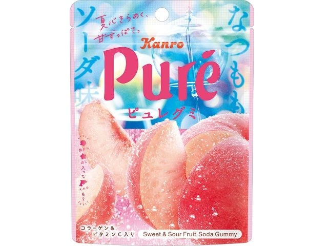 Kanro Pure Gummy Summer Peach Soda 52g