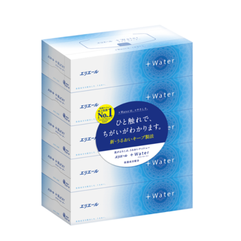 Elleair +Water Moisturizing Facial Tissue 2-Ply 180 Sheets x 5Pcs