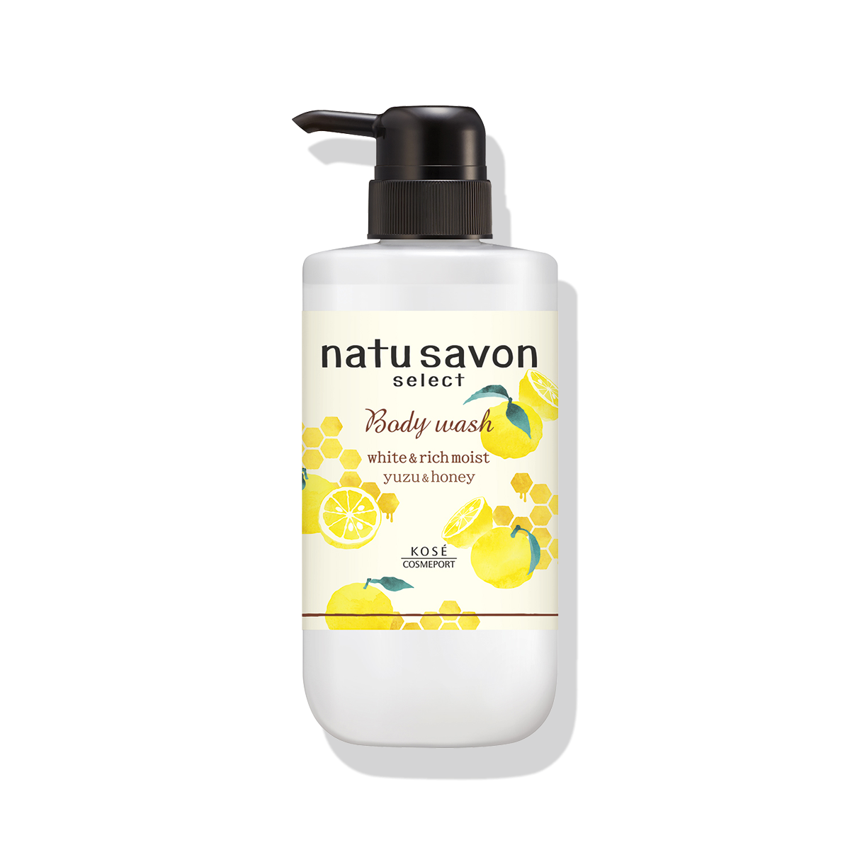 KOSE Softymo NatuSavon Select White Body Wash Rich Moist Yuzu & Honey Scent 500ml