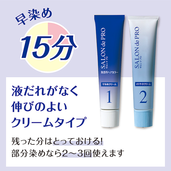 DARIYA Salon de Pro Fragrance-Free Hair Color Quick-Dye Cream for Gray Hair #6 Dark Brown