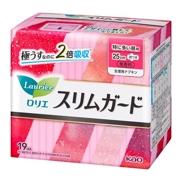 KAO Laurier Slim Guard 25cm Extra Heavy Flow Daytime Use 19pcs