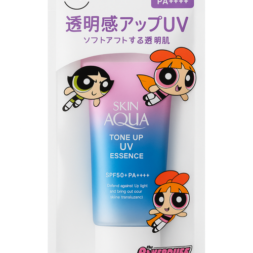 Rohto Skin Aqua Tone Up UV Essence Powerpuff Girls Limited Lavender 80g SPF50 PA++++