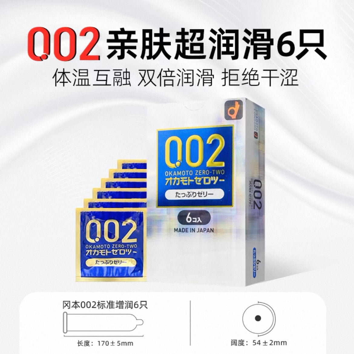 Okamoto 0.02 Condoms Jelly Plenty 6pcs