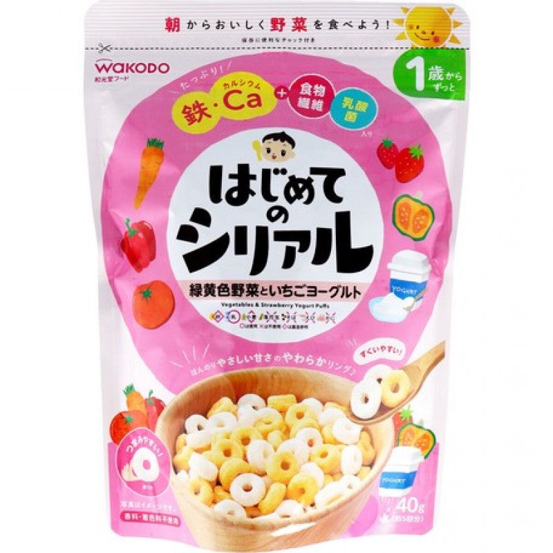 wakodo baby vegetables and fruits cereal circle 1+ year 40g pink