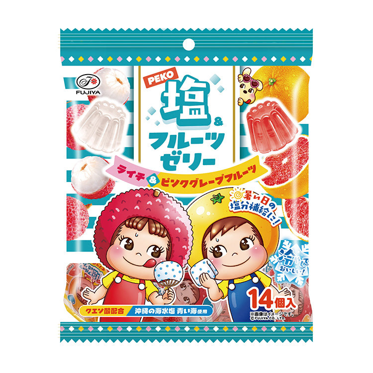 Fujiya PEKO Salt & Fruit Jelly 14 pieces