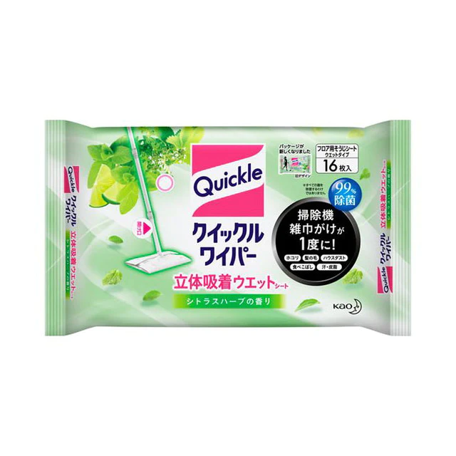 Kao Quickle 3D Wiper Wet 16 Sheets lime mint scent