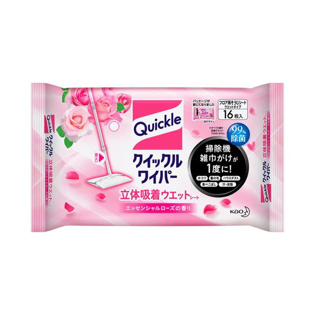 Kao Quickle 3D Wiper Wet 16 Sheets rose scent