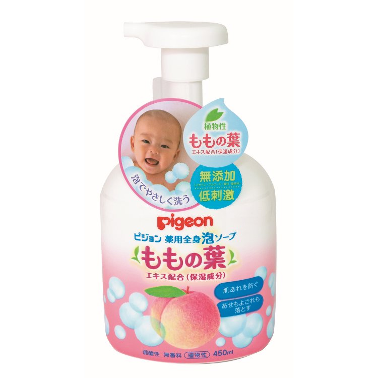 PIGEON peach leaf essence baby Whole Body Foam Soap 450 ML