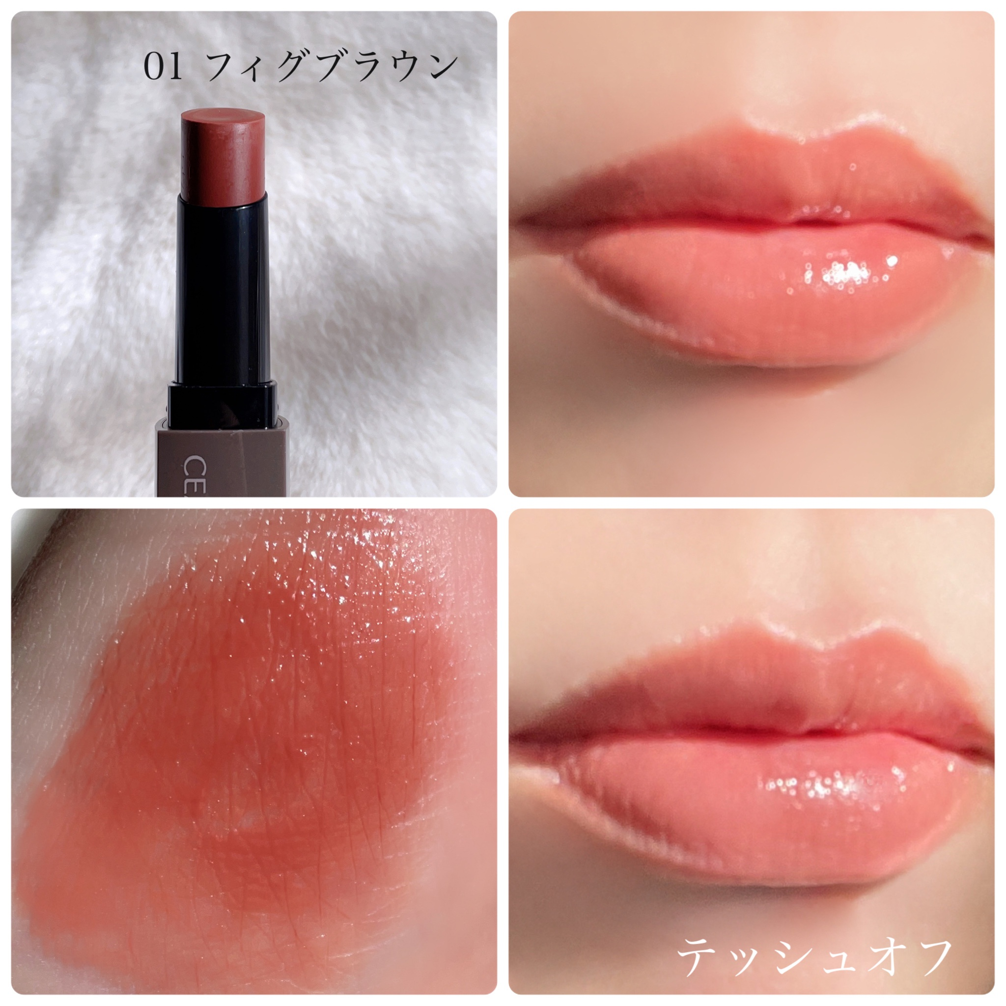 CEZANNE color and glossy lips lipstick 01#