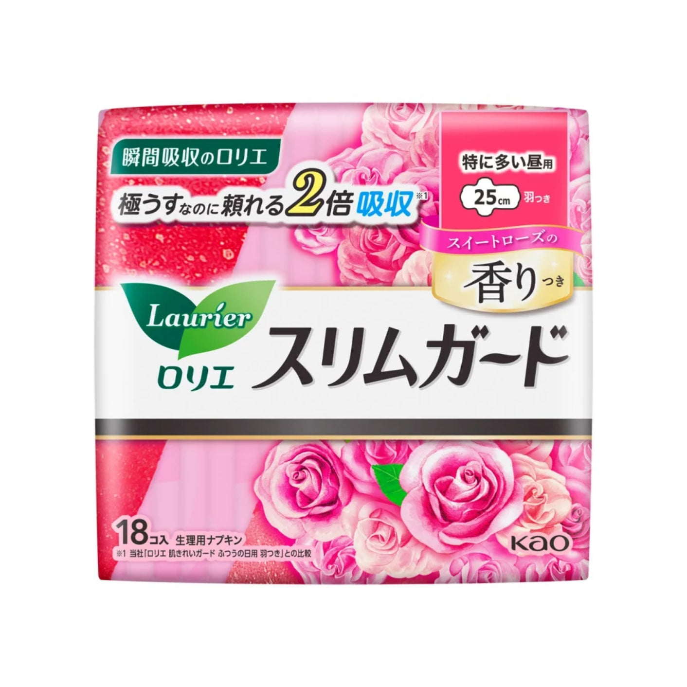 Kao Laurier sanitary pads S heavy flow 25cm 16 pieces rose scent