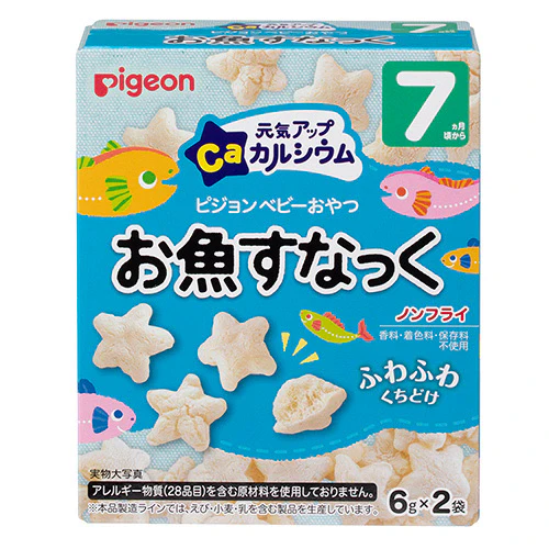 pigeon baby ca+ fish puffy rice 7+months 6g*2pcs