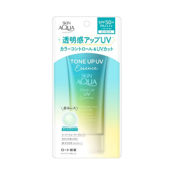 rohto Skin Aqua Tone Up UV Essence Sunscreen SPF50+PA++++ Limited Mint Green 80g