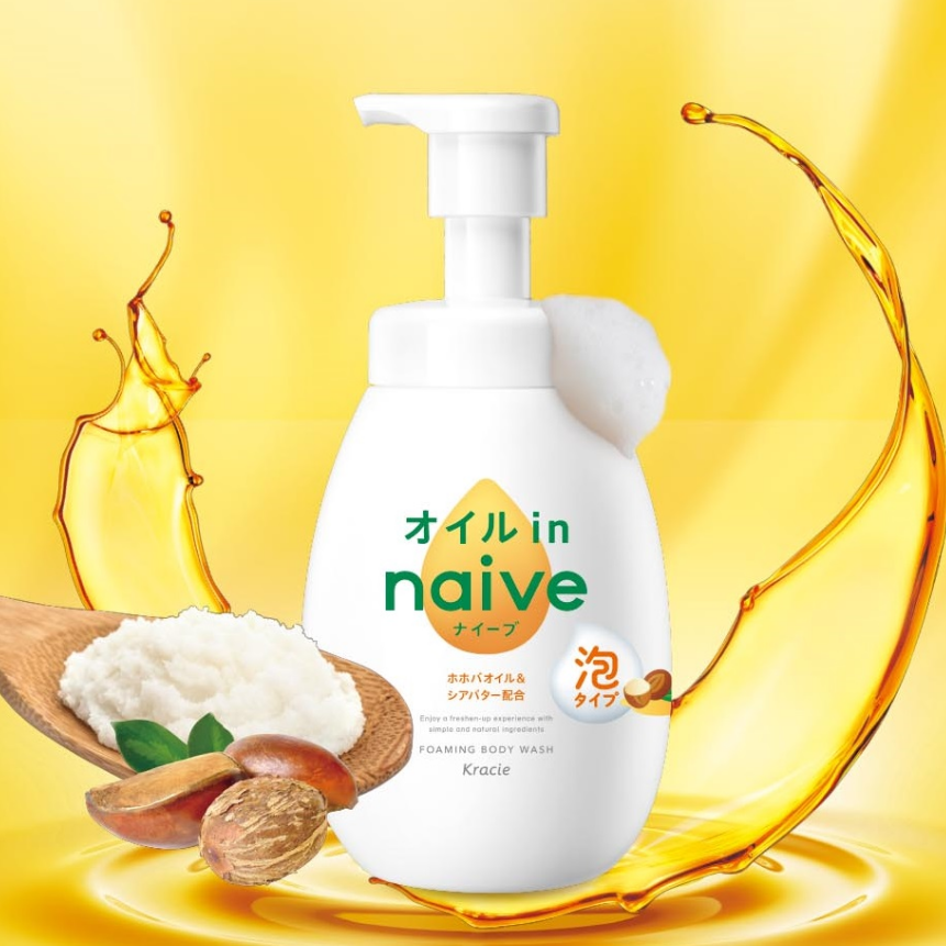 Kracie Naive oil in foaming body wash 600ml