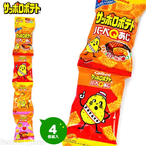 calbee chips bbq flavor 4-link 36g