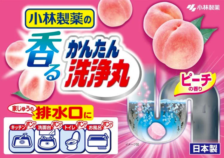 KOBAYASHI DRAIN CLEANER peach 12 PIECES