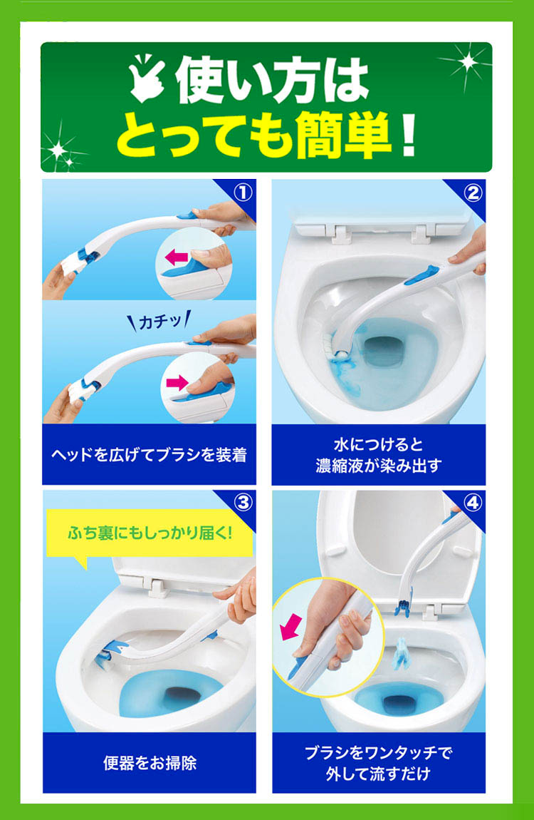 Johnson Scrubbing Bubbles Toilet Brush (1 Handle, 1 Stand, 4 Replacement Heads)，