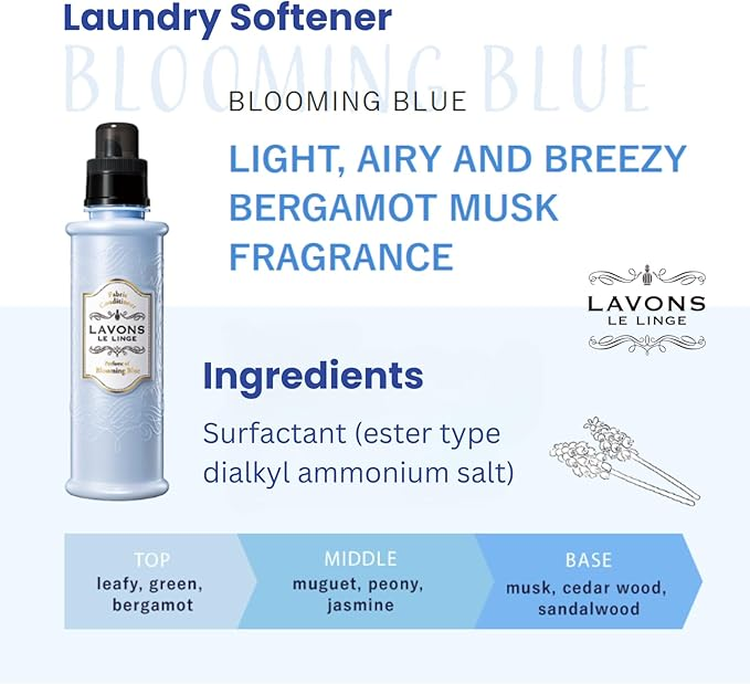 LAVONS Fabric Softener Blooming Blue White Musk Scent 600ml