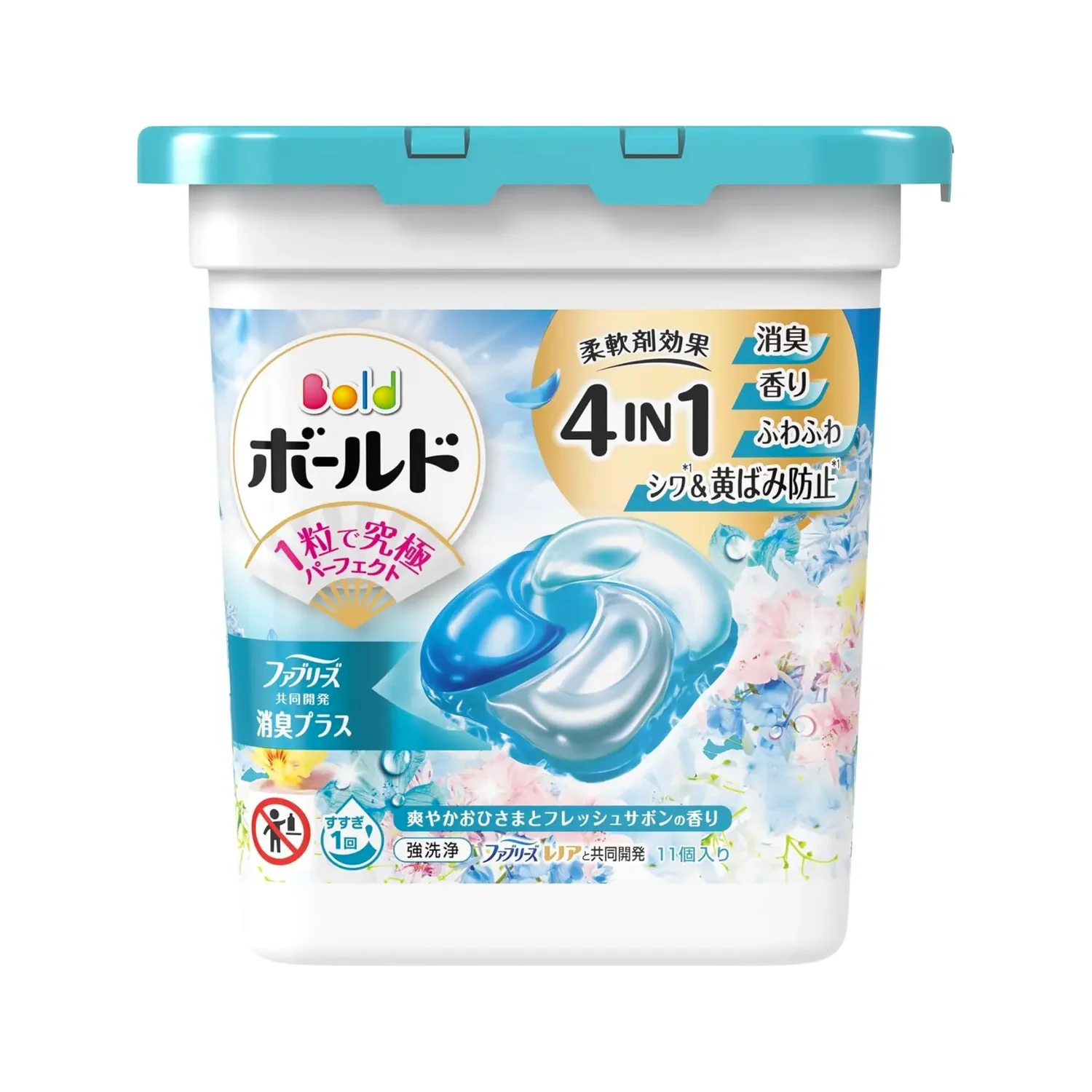P&G Bold 4-in-1 Laundry Capsules 4D Gel Ball Flower & Savon Scent 11 pcs