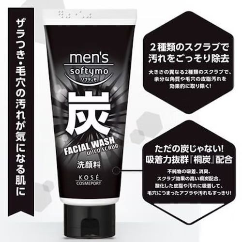 kose Softymo Men's Facial Wash Wild Scrub 130g