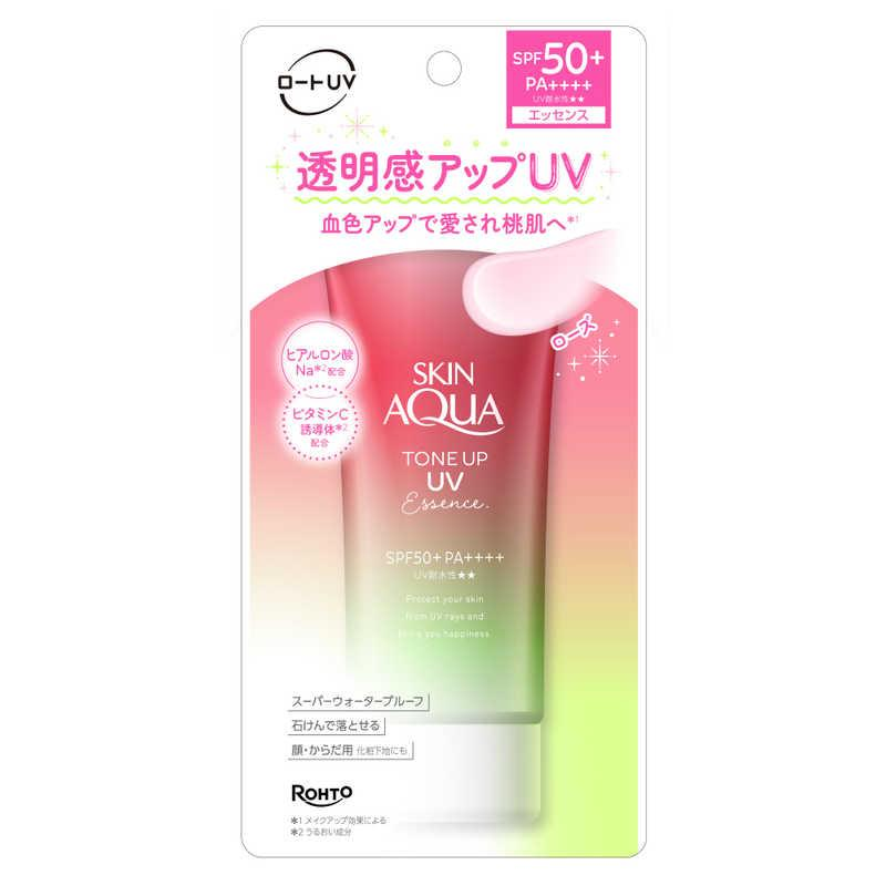 Rohto Skin Aqua Tone Up UV Essence Rose Aura SPF50+ PA++++ 80g