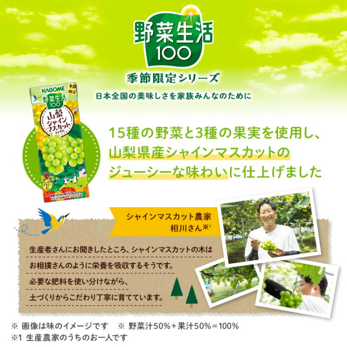 Kagome Vegetable Life Muscat grapes and Vegetable Mix Juice 195ml