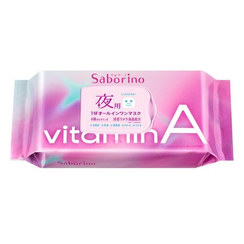 BCL Saborino Night Face Mask vitamin A 30 Sheets