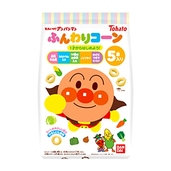 Tohato Anpanman Fluffy Corn Gentle Salt Flavor 5 bags