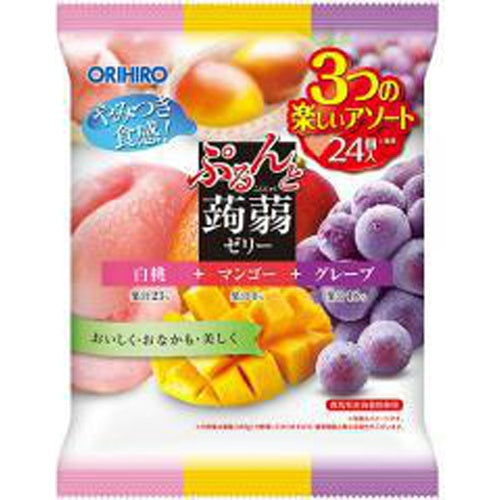 Orihiro Konjac Jelly White Peach + Mango + Grape 24 pieces