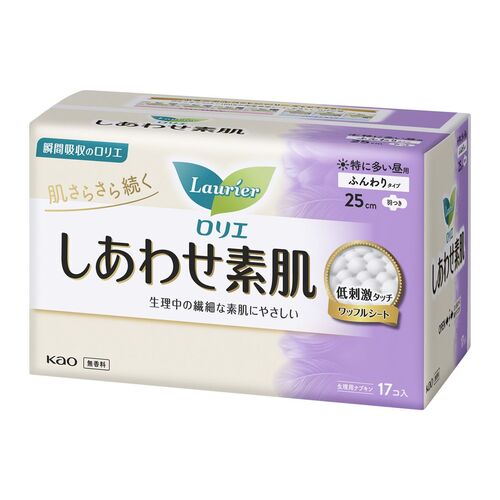 Laurier Happy Skin Extra Heavy Daytime Use 25cm with Wings 17pcs
