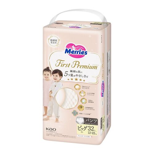 KAO MERRIES First Premium Diaper pants XL 12-22kg 32pieces