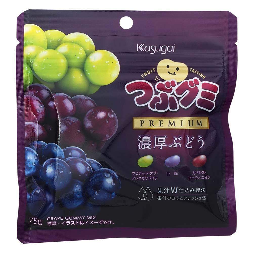 Kasugai Tsubu Gummy PREMIUM Rich Grape Flavor 75g