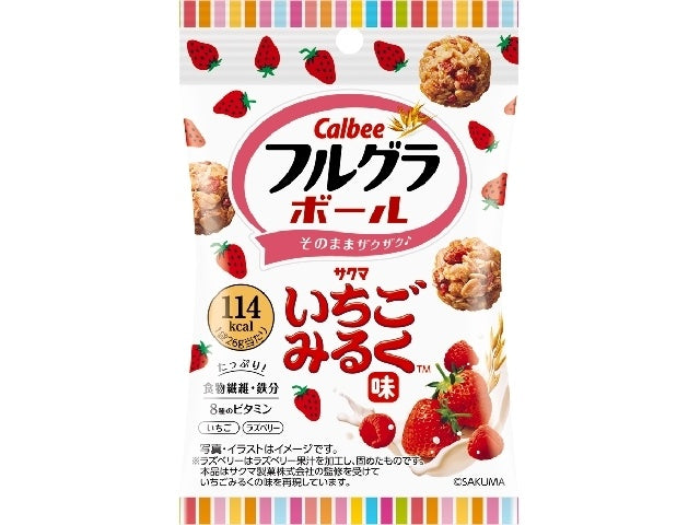 Calbee Frugra Balls Strawberry Milk Flavor 26g