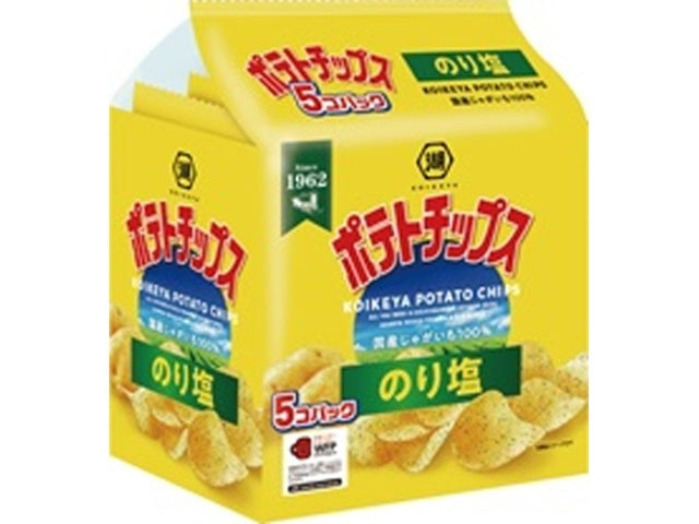 Koikeya 5-pack potato chips with seaweed and salt 125g