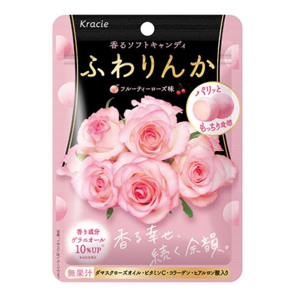 kracie Fuwarinka Candy - Rose Flavor with Collagen 35g