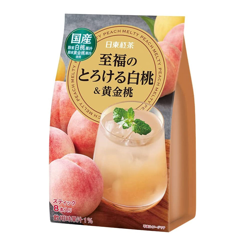 Nittoh Fruit Drink Mix White Peach & Golden Peach Flavour 8 Sachets