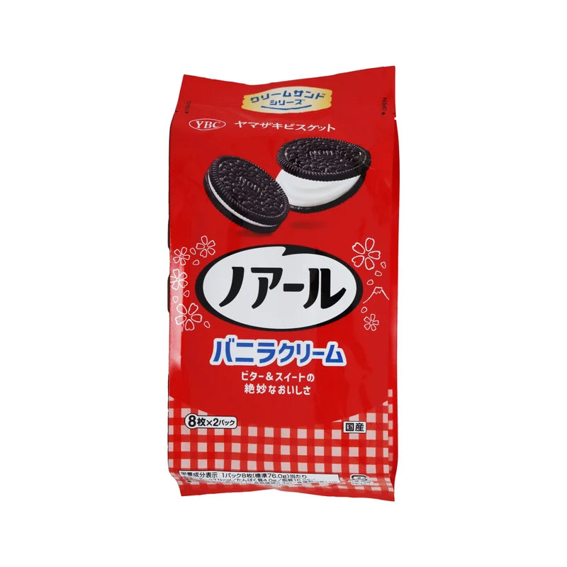 YBC Noir Cream Sandwich Biscuit Vanilla Cream 16P 152g