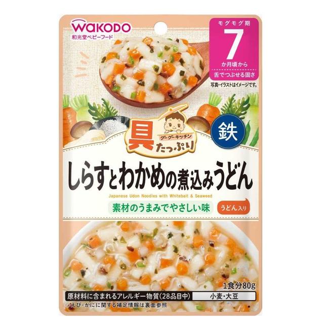 Wakodo Baby Food Japanese Noodles with Shirasu & Seaweed 7+ Months 80g