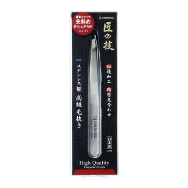 GREEN BELL Takumi no Waza Slant-Tip Tweezers G-2151