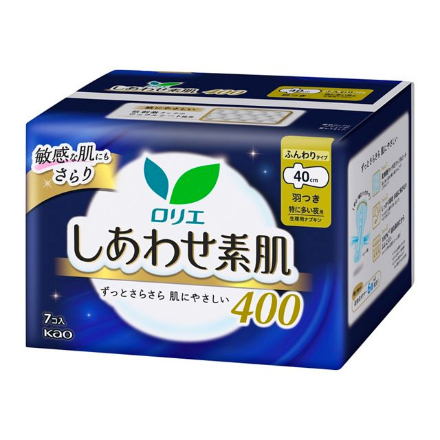KAO Laurier Happy Skin 40cm Extra Heavy Night Use 7pcs