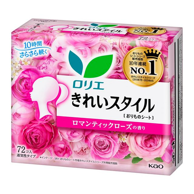 KAO Laurier Kirei Style Panty Liner 14cm Romantic Rose Scent 72pcs